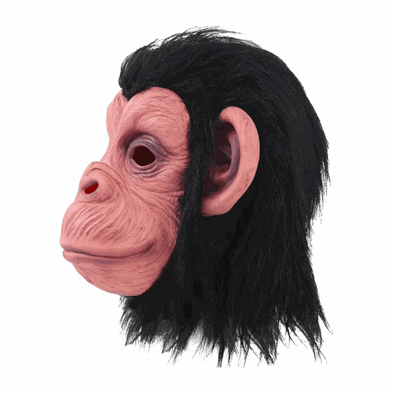 Black Chimpanzee Latex Mask - Halloween Mask