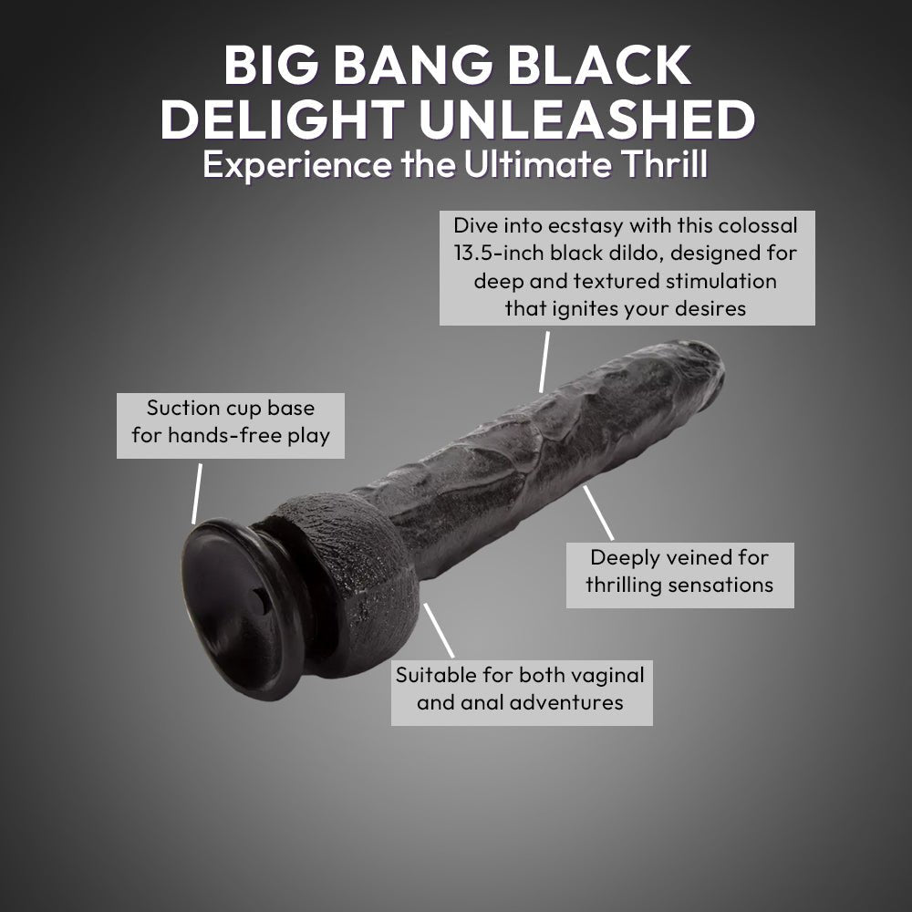 XXL Realistic Dildo for Deep Pleasure | Big Bang Black Delight | SVL Toys